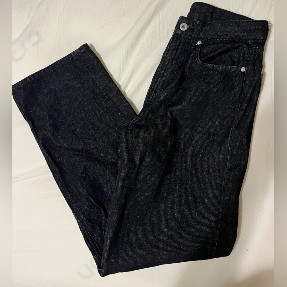Muji Black wide leg high waist jeans